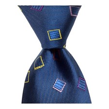 SEIGO KATSURAGAWA Silk Necktie JAPAN Luxury LIMITED 4/8 Geometric Blue/Multi GUC