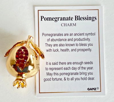 GANZ POMEGRANATE Blessings'' Symbol of Abundance-Luck-Health-Prosperity 1 1/2''x1''