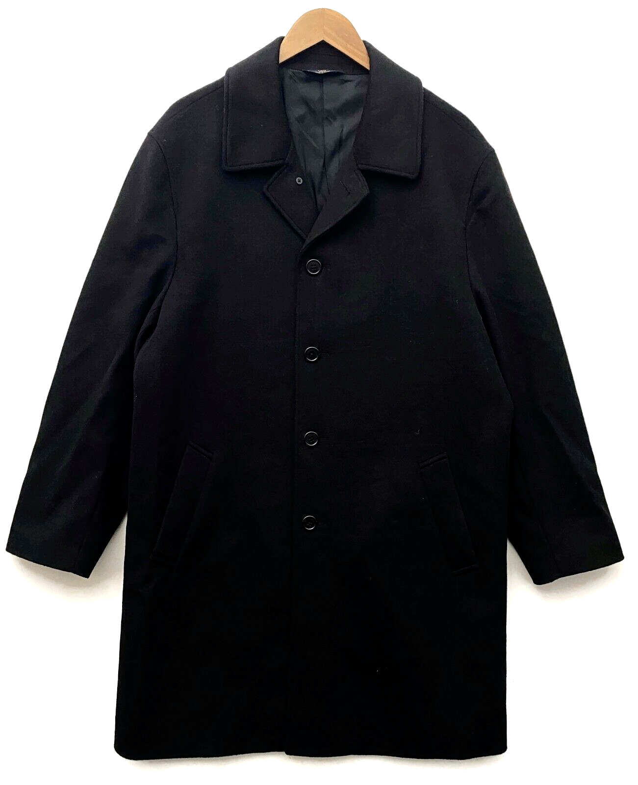 Brooks Brothers 346 Wool Cashmere Coat Mens 42R Black Overcoat 5 Button