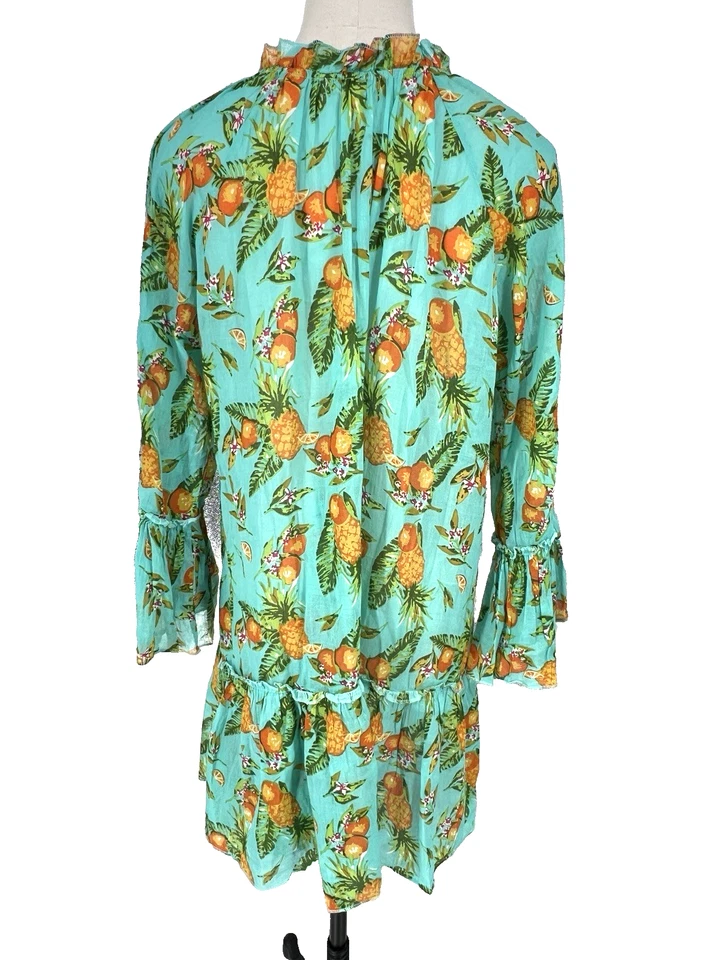 Camisa de Natación Debbie Katz South Beach Popover Para Mujer M Mediana Piña Borlas Foto 3 de 4