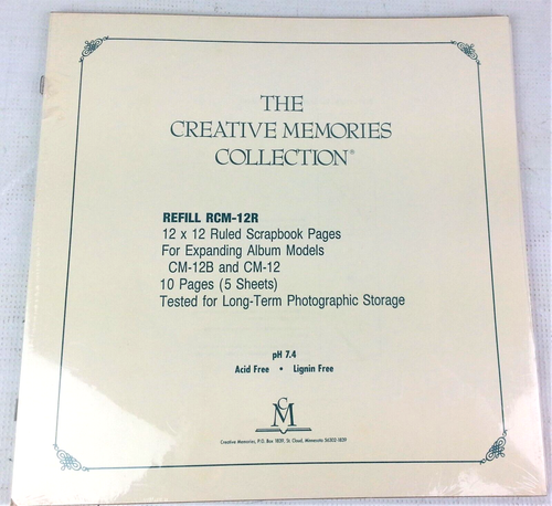 1999+Creative+Memories+12x12+Ruled+Scrapbook+Pages+5+Sheets+RCM+12r for ...