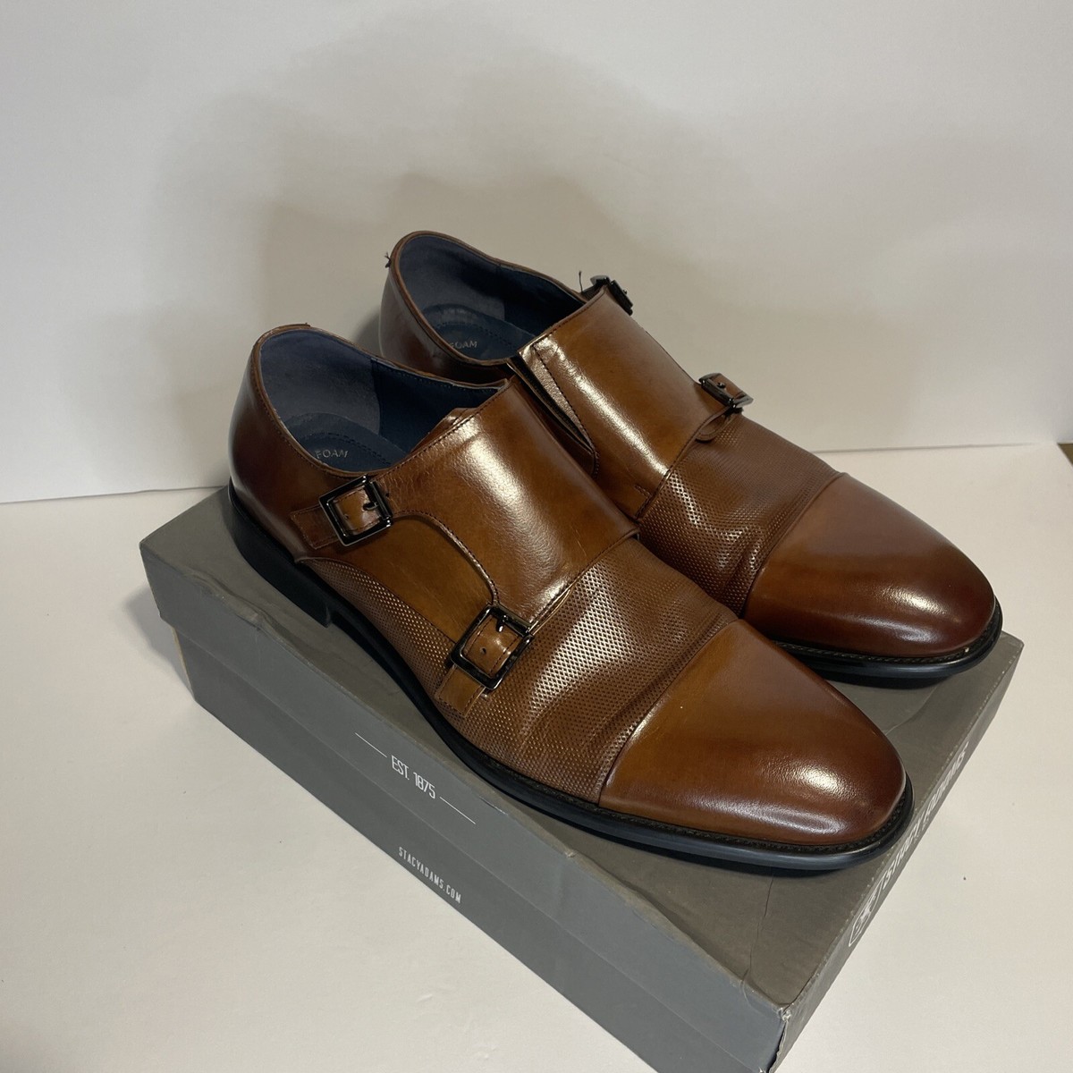 Stacy Adams Jennings Cognac 25207 Size 11M Brown Leather  display picture 2