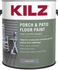 KILZ Low Lustre Enamel Porch Patio Latex Paint, Interior Exterior   Gray 1 Gal