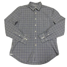 Boden Checkered Shirt Sz L Blue White Long Sleeve Cotton Button Front Mens