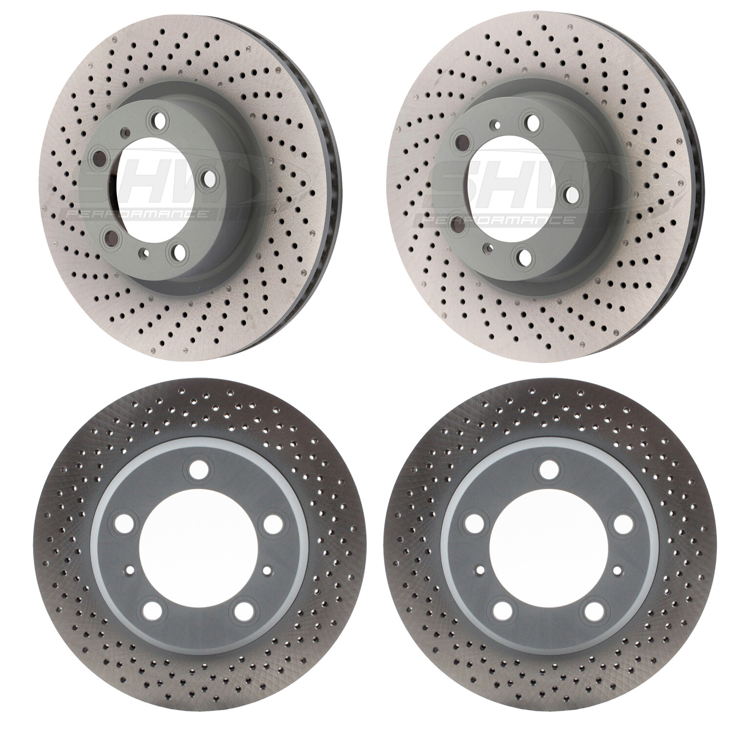 SHW Front Rear Drilled-Dimpled Disc Brake Rotors Kit For Porsche Boxter ...