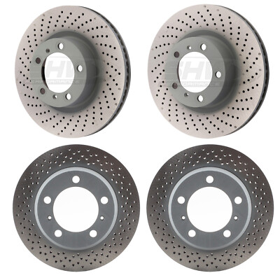 SHW Front Rear Drilled-Dimpled Disc Brake Rotors Kit For Porsche Boxter Cayman