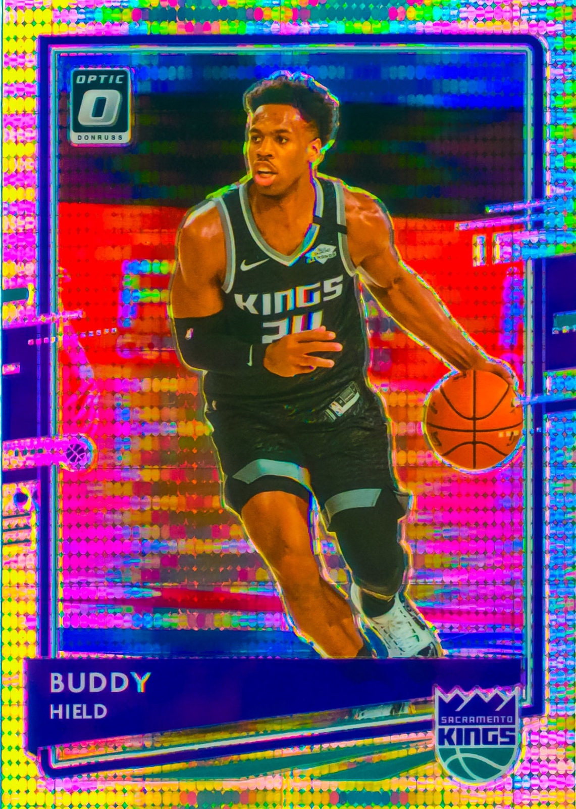 Buddy Hield 2020-21 Optic Basketball Silver Pulsar Prizm Refractor Holo Card #60
