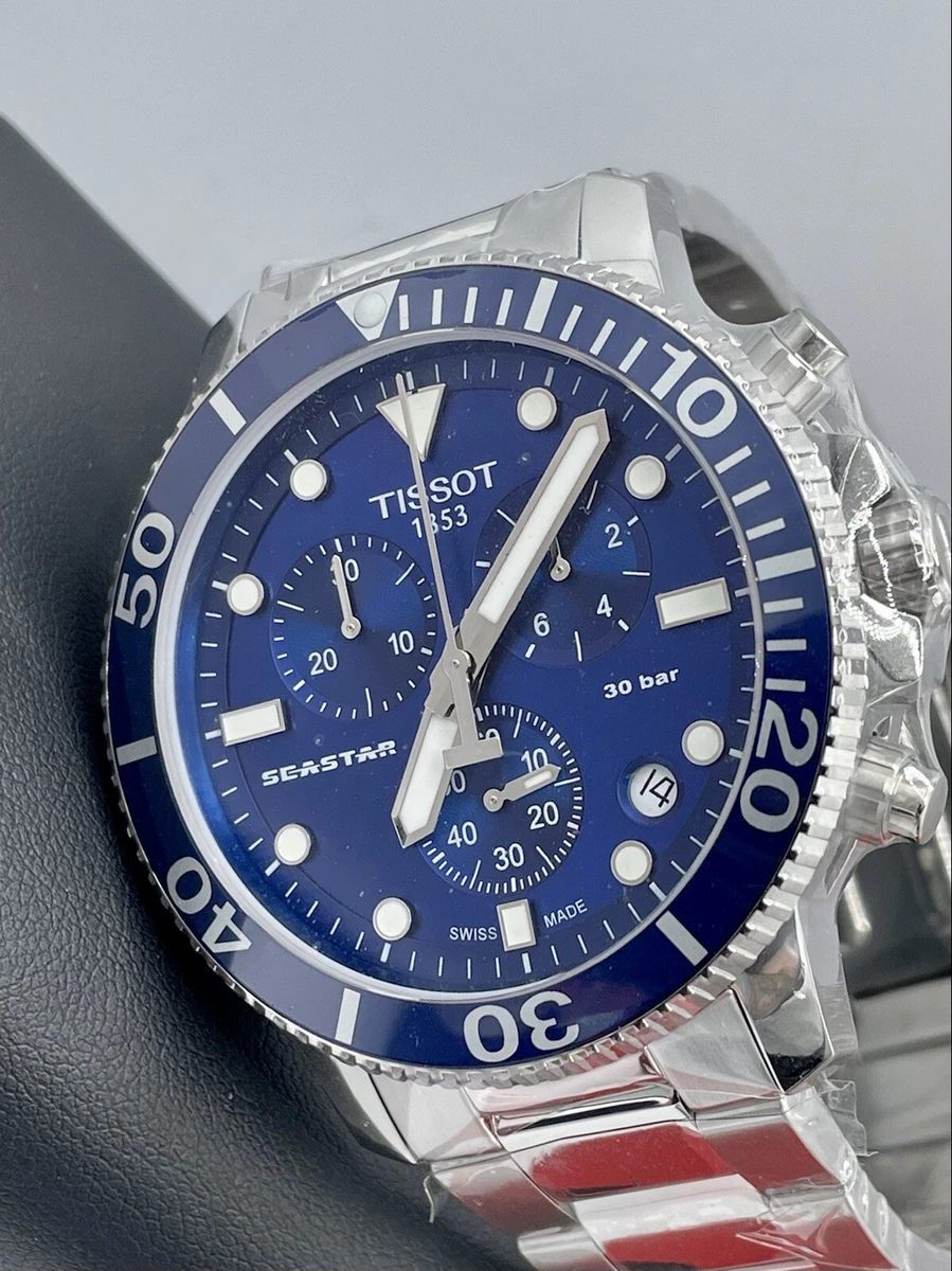 Brand New Tissot Seastar 1000 Chronograph Blue Dial 45.5mm Swiss