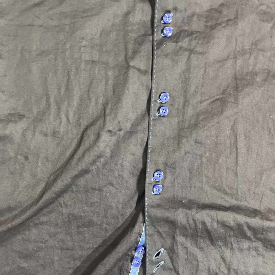 Camisa de Vestir Platino De Marquis Hombre Negra Talla XL Todo Algodón Manga Larga Foto 4 de 4