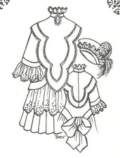 23-24" Period DOLL dress hat sewing PATTERN Victorian German French 1198