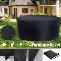 Round Furniture Cover Waterproof Outdoor Garden Patio Rain Dust UV Protection