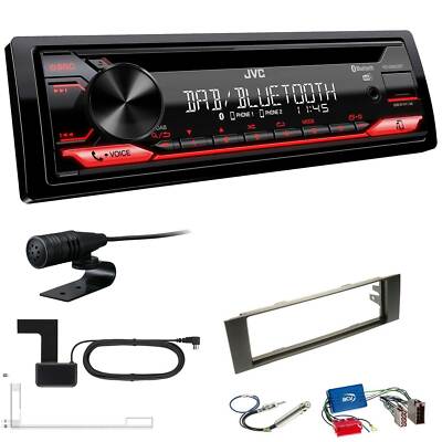 JVC KD-DB622BT DAB inkl Antenne Bluetooth USB Set für Audi A3 2003-2006 schwarz