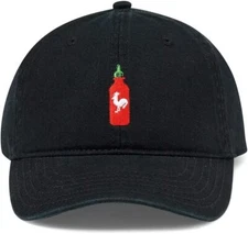 Seven Times Six Sriracha Bottle with Chicken Embroidered Adjustable Hat for... 