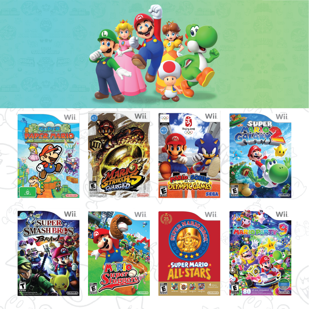 Nintendo Wii Mario Games Authentic! Disc or Complete Free Shipping USA