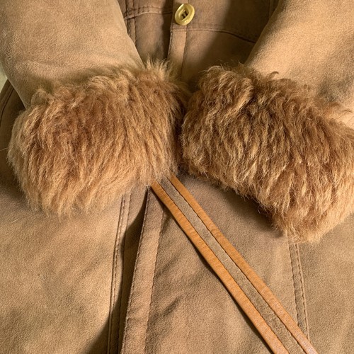 Vintage Penny Lane Shearling Sheepskin Coat Afghan 70s Fur Collar Trim 38 - Picture 13 of 20
