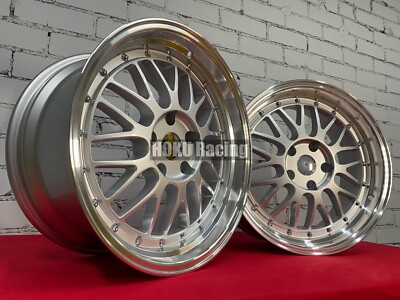 4X 18 Zoll LM Style Deep Dish Felgen Silber passend für BMW E32 E34 E60 E61