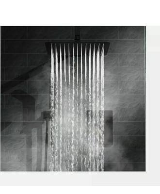 SR SUN RISE 12 Inch Ceiling Mount Matte Black Shower System Bathroom Rain Shower