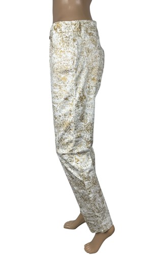 Lauren Ralph Lauren Chino Pants Gold Paisley Printed size 10 - Picture 4 of 17