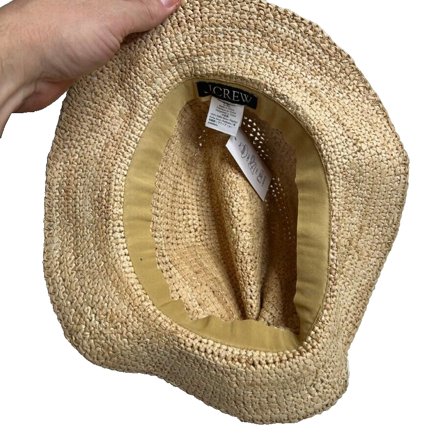 J. Crew Packable Straw Sun Hat - S/M -Leopard Trim Packable Straw Hat for Summer Adventures | TikTok main image 2