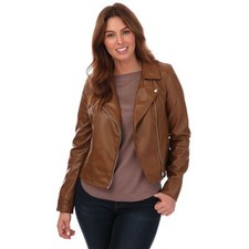 Women's Jacket Vero Moda Bella Annabel Faux Leather In Brown