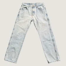 Wrangler Regular Fit Jeans Mens 33x30 Light Wash Blue Cotton Denim 96501SL