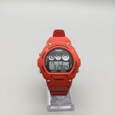 Casio 3225 W-214HC Mens Watch 45mm Red Digital Alarm Chronograph
