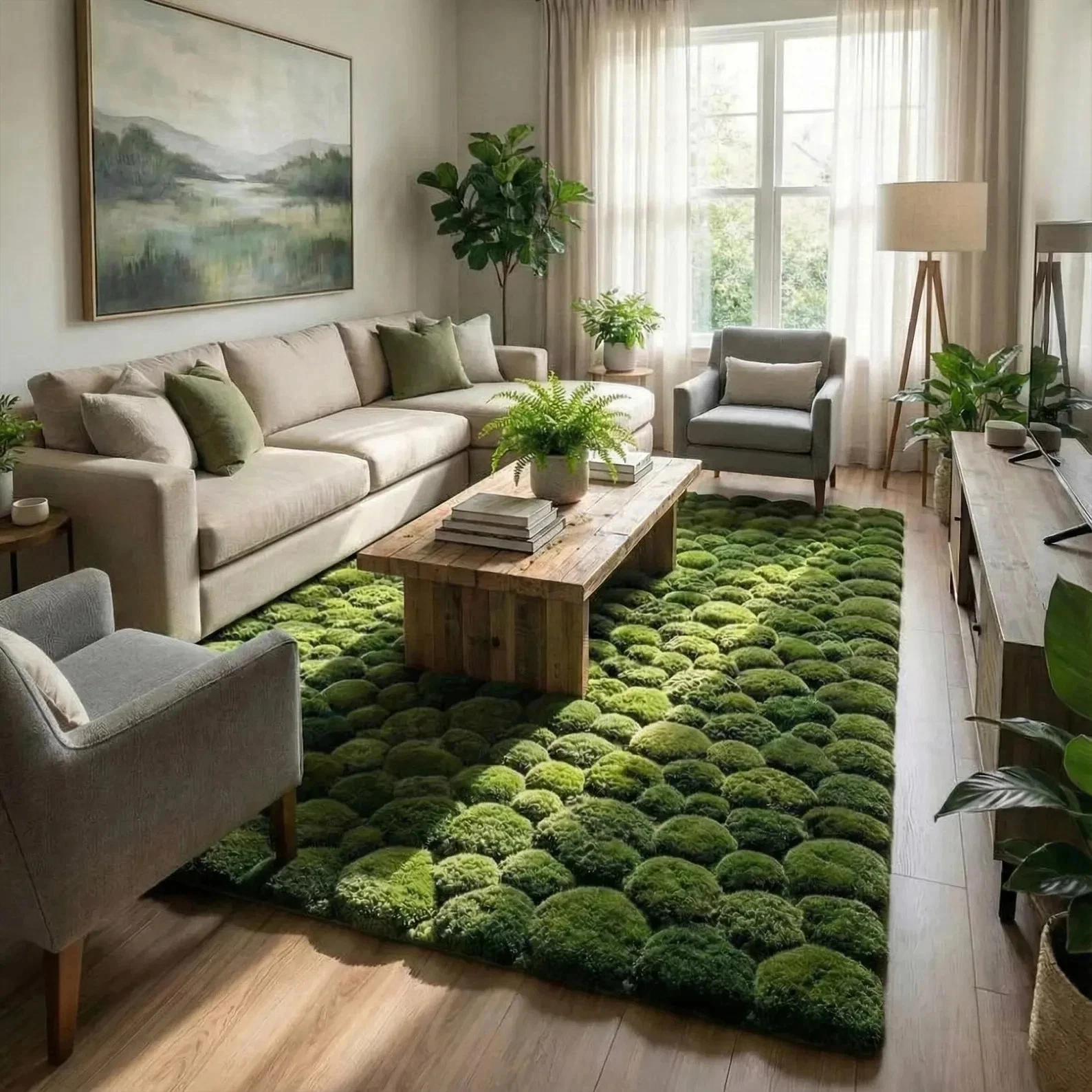 Moss Ball Green Forest Wool Hand Tufted Abstract Area Rugs for Living Room Rug
Opens in a new window