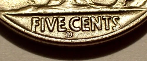 1938-D/D Buffalo Nickel, Bold Repunched Mintmark D/D, Final Year Issue, Gem BU