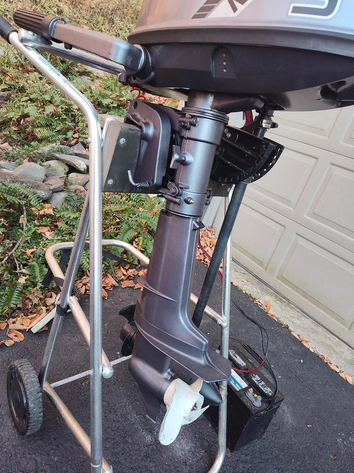 Motor fueraborda Nissan 5 hp y soporte Garelic excelente Foto 3 de 4