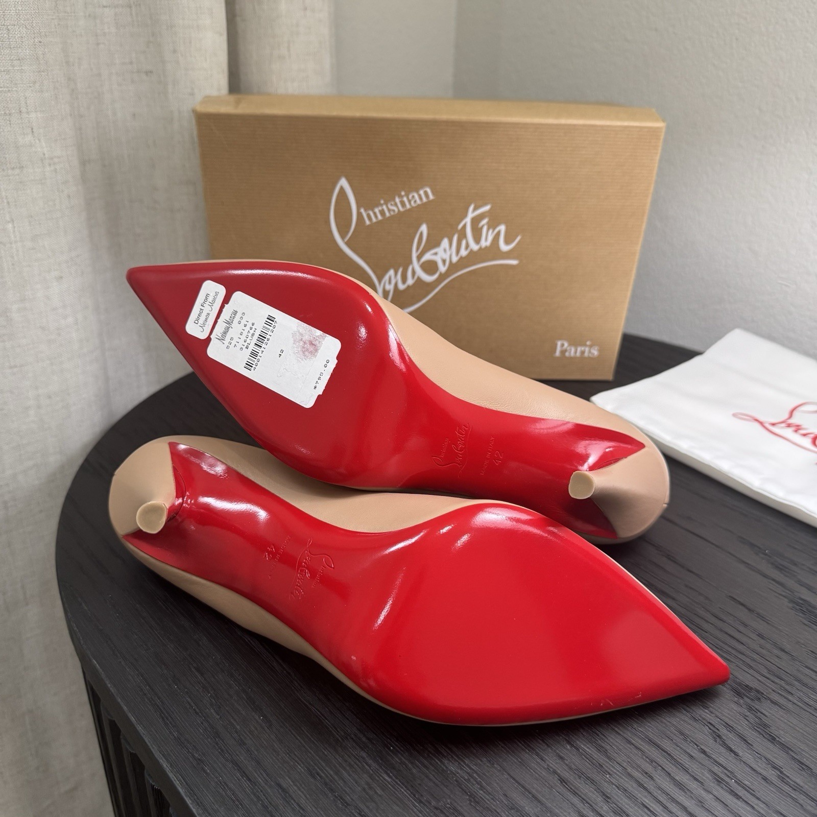 Christian Louboutin Apostrophy 100 Pumps Nappa Nude 42 image 8