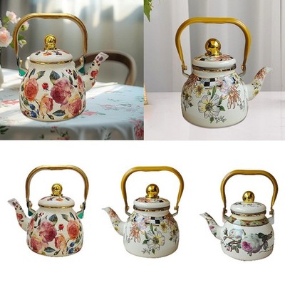 Emaille-Teekanne mit Griff Retro Styte Emaille-Teekessel für Küche Home Tee
