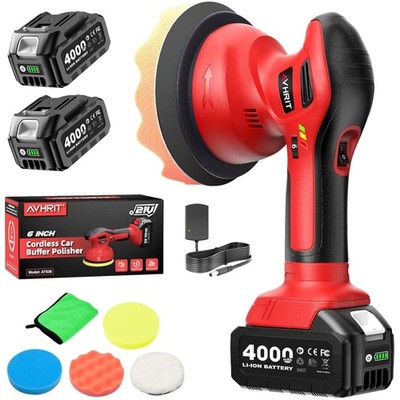 Auto Polisher Exzenter Akku Poliermaschine 6 Zoll 6000 U/min mit Pads Set