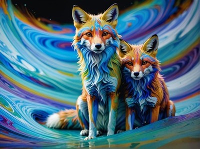 Grußkarte personalisierbar auf Vorderseite Geburtstag Jubiläum Füchse Fuchs UK A5