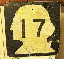 Washington State Retired Route 17 Highway Sign 24"x24" Black Background