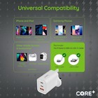 Core+ 65 Watt GaN Tripple Type C/A Wall Charger PD/PPS/QC3 Fast Charge.