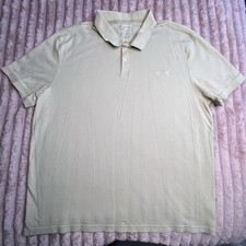 Calvin Klein Polo Shirt Mens XL Khaki Liquid Touch Short Sleeve Casual Stretch