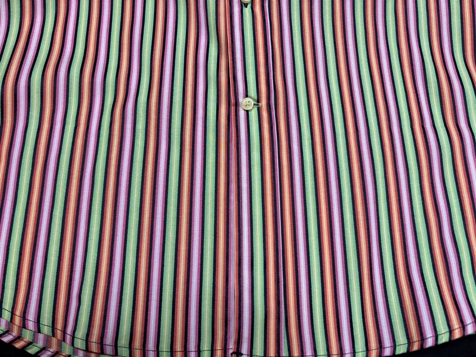 Dragonfly Mens Button Front Long Sleeve Cotton Stripe Shirt X Large XL - Image 3 of 4