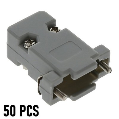 50 PCS DB9 Hood Cover Shell + Screws for D-Sub Serial VGA Connector Adapter