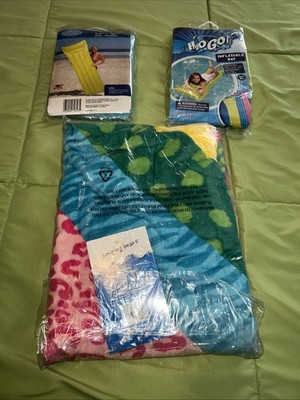 NIB - Jumping Beans Velour Beach Towel 30x60 with pool toys - Lot of 3 items