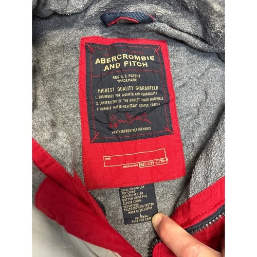 Vintage 92 Abercrombie & Fitch Red Jacket Full Zip Lightweight Size L image 2