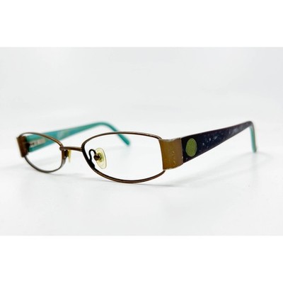 Guess GU9028 BRN Eyeglasses Brown Teal Purple Oval Frames 47-16-130 j1807