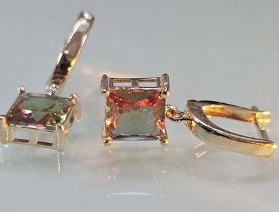 Turkish Diaspore (Sultanit) Color Change Earring   14K Solid Gold  | Exclusive