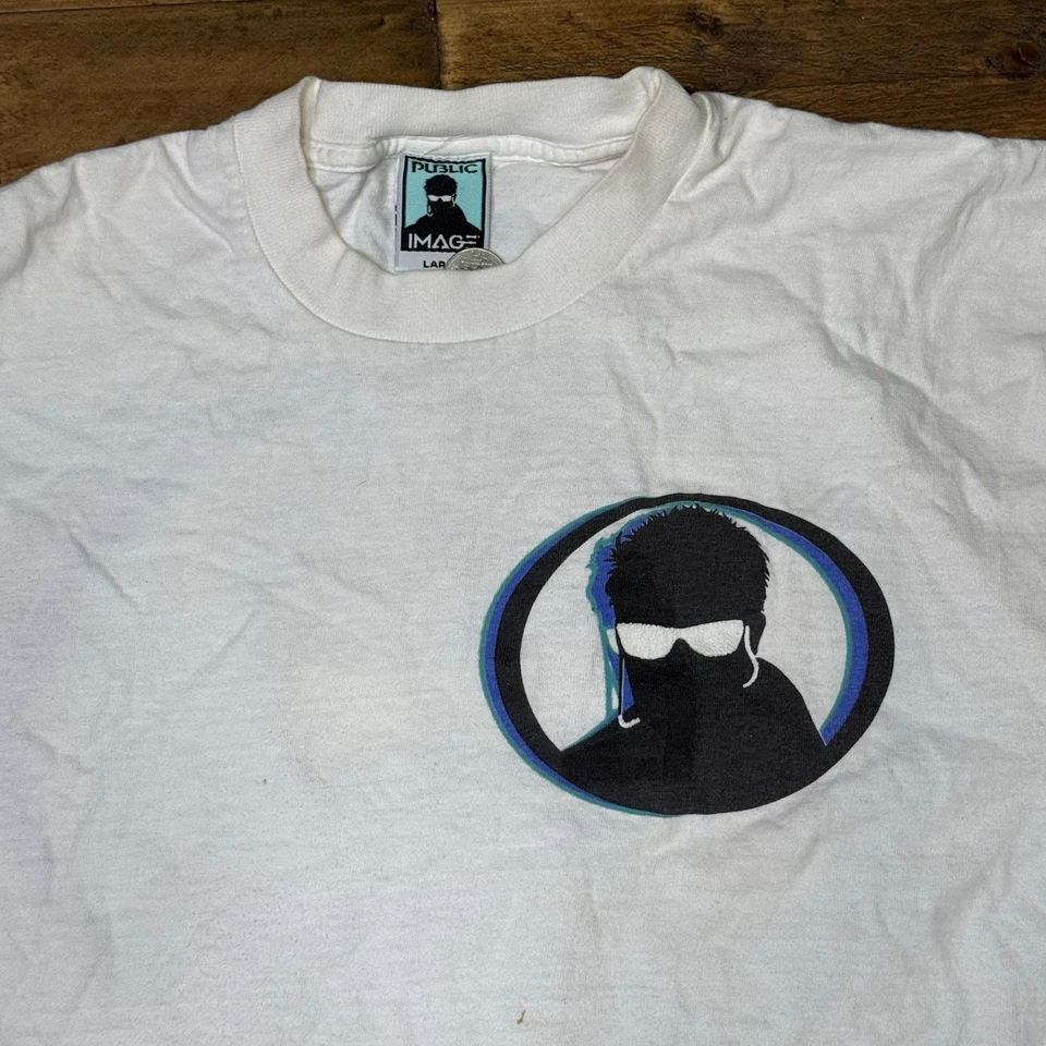 Vtg 90s Public Image Clothing Graphic Shirt Skate Surfing Streetwear Men’s Sz L - Image 4 of 4