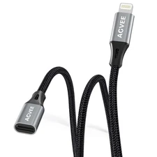 3.3ft Lightning Extension Cable (2 Pack) Braided Female to Male Extender