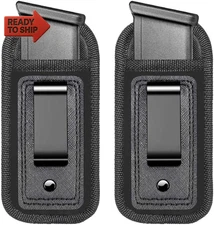 2-Pack Universal Magazine IWB Concealed Carry Holster, Single Double Stack Mags