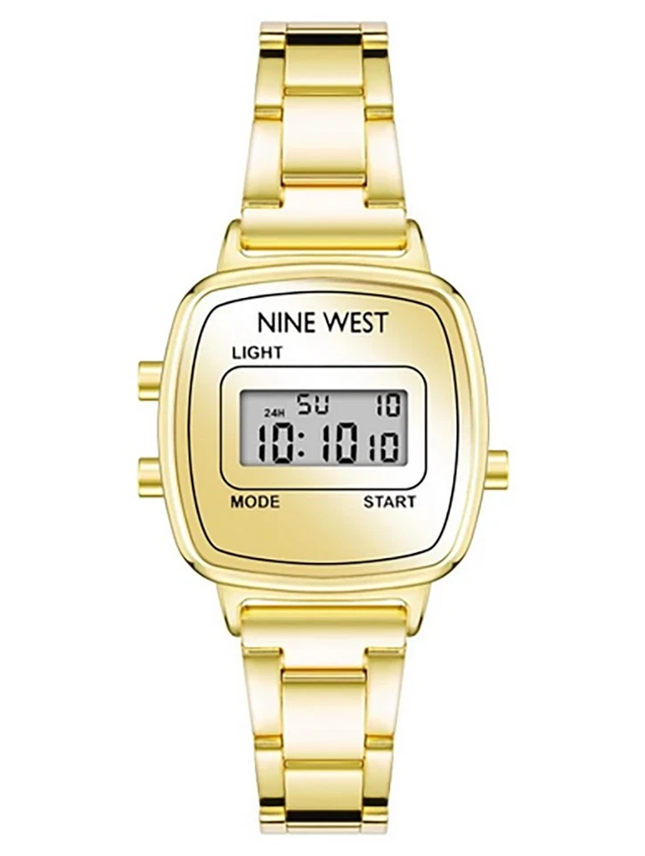 Nine West Damenuhr NW/2654CHGB DIGITAL Metall gold ALARM Licht - Bild 1 von 1