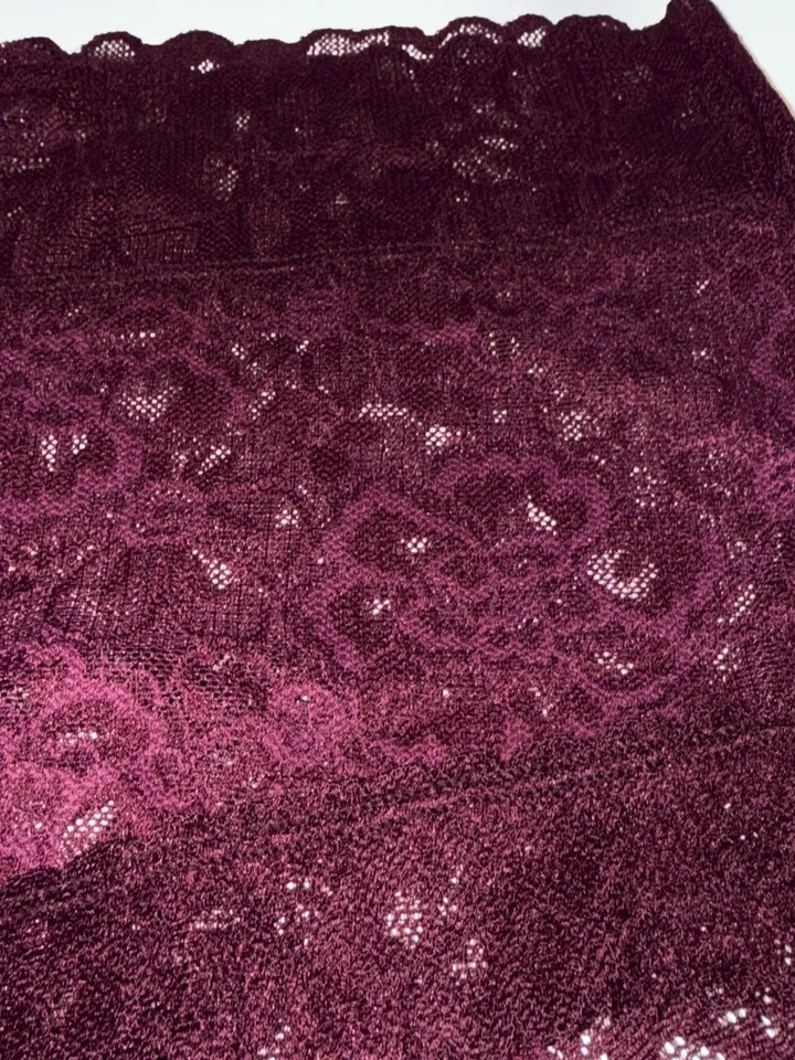 NUEVO CON ETIQUETAS Bragas Cortas Victoria's Secret Vintage Granate Encaje Transparente Niño L Foto 3 de 4