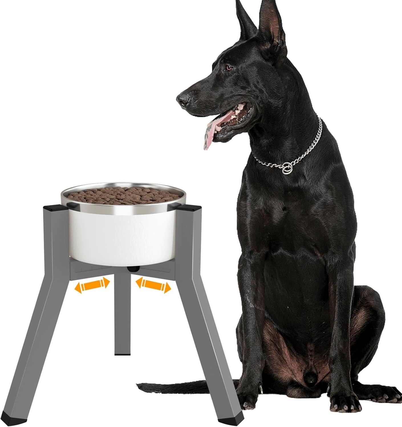 Dog Bowl Stand, Adjustable Width for 7-10.6'' Bowls, Raised Dog Food  