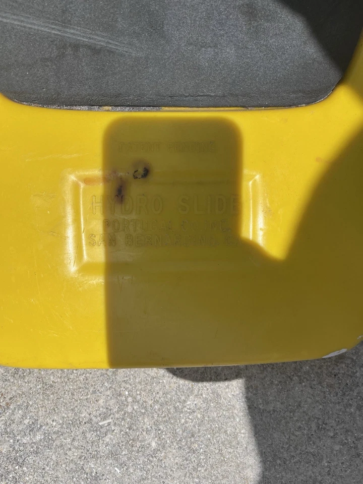 Vintage Yellow HydroSlide Knee Board Krans Co. San Francisco CA - Image 2 of 4