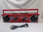 HITACHI TRK-W105 Red Double Cassette Retro Boombox Radio Japan Vintage Rare
